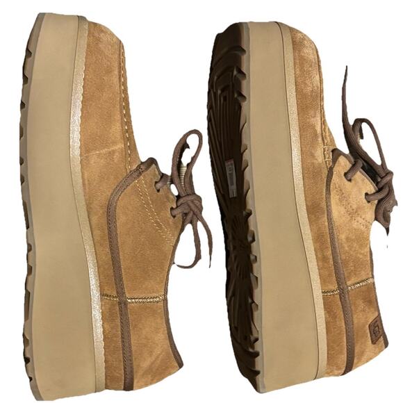 Ugg CityFunc Platform Shoes (11) Chestnut Suede Water Resist Women's NWOTLace-Up - Picture 5 of 10